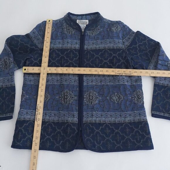 Vintage Tradition Country Navy Tapestry Zip Up Sweater Jacket 1 - Picture 4 of 10
